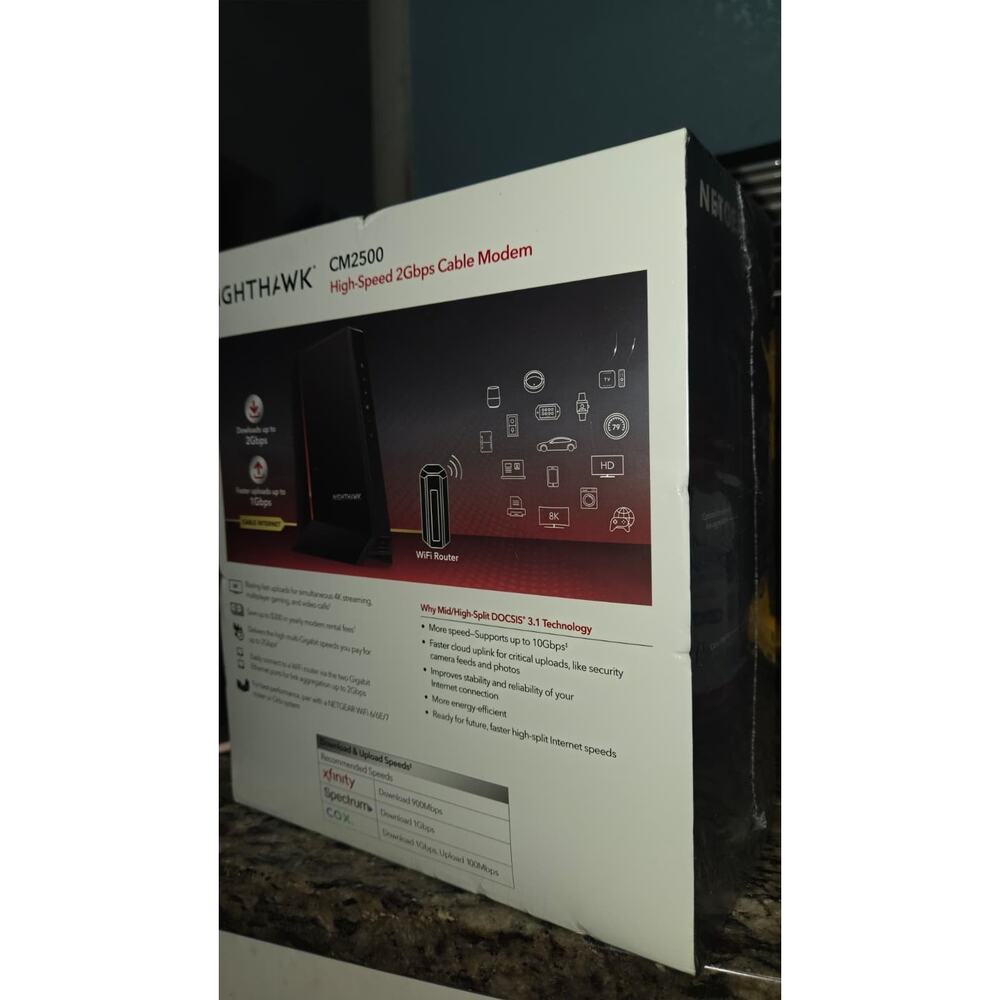 NETGEAR Nighthawk CM2500 DOCSIS 3.1 Mid/High-Split Cable Modem - Picture 3 of 3